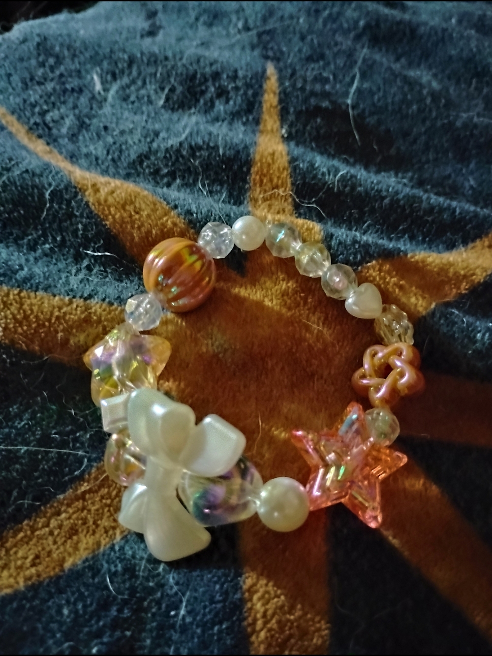 Orange- Hued Stretchy FunkJunk Bracelet